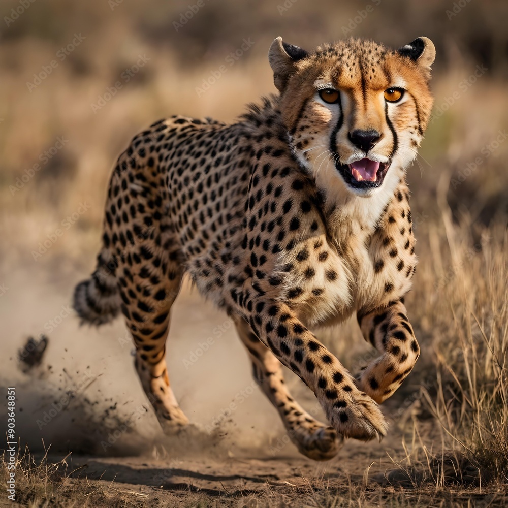 cheetah running in the field cheetah running in the field