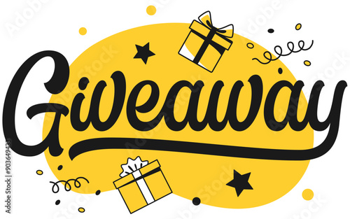 Lettering Giveaway with gift boxes and decorate text