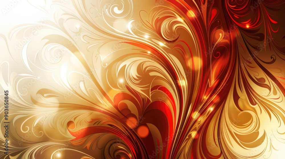 Abstract Swirling Pattern in Red and Gold Tones Abstract Swirling Pattern in Red and Gold Tones
