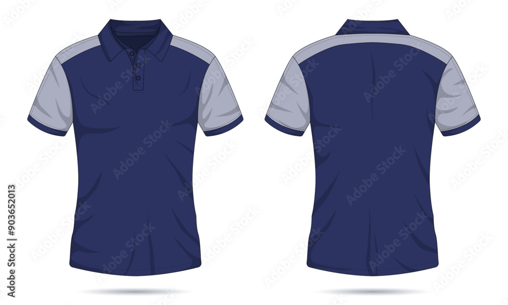 Raglan sleeve polo shirt mockup front and back view Raglan sleeve polo shirt mockup front and back view