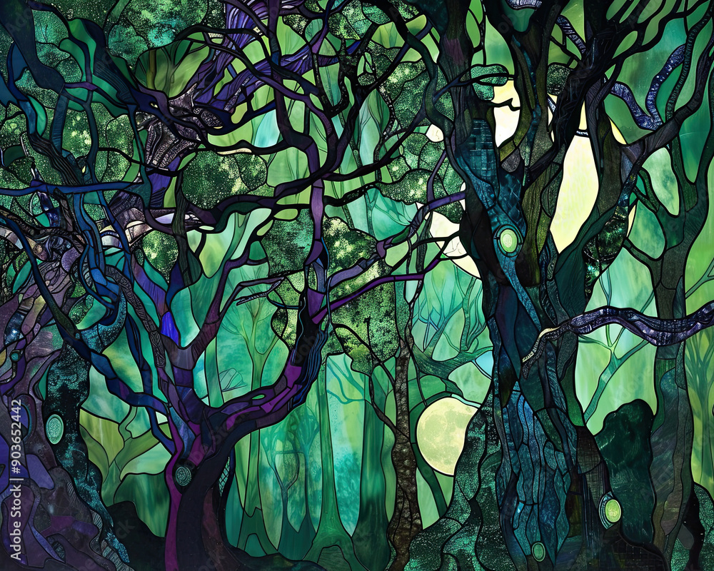 Enchanted Forest Glass Artwork