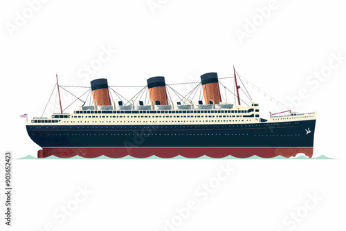 Historic ocean liner illustration