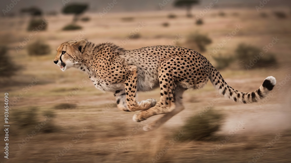 Cheetah hunters hunt prey in the vast golden grasslands of the Serengeti. Cheetah hunters hunt prey in the vast golden grasslands of the Serengeti.