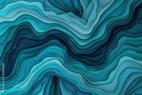 Abstract Wavy Pattern in Shades of Blue