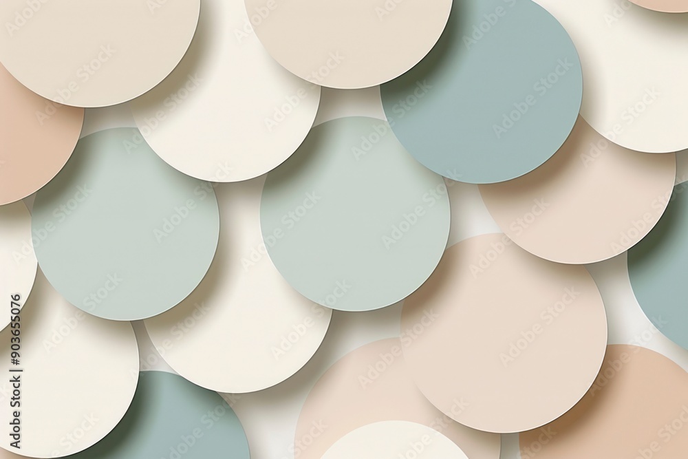 Abstract Pattern of Overlapping Circles in Beige and Blue Tones Abstract Pattern of Overlapping Circles in Beige and Blue Tones