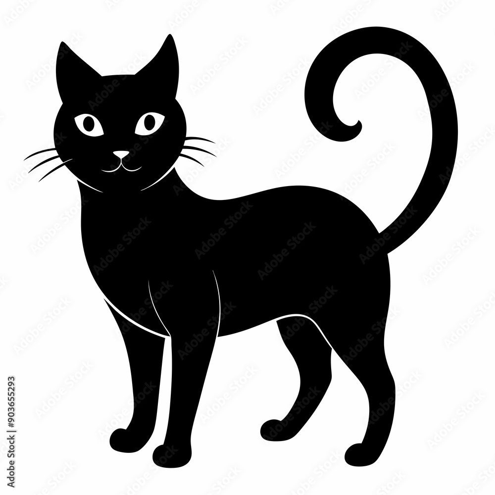 Obraz premium Cat Black silhouette