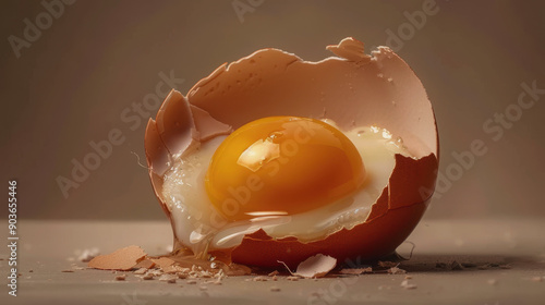 World Egg Day. a broken egg. chicken egg