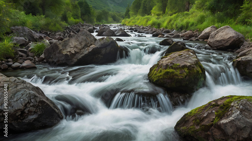 waterfall in the mountains