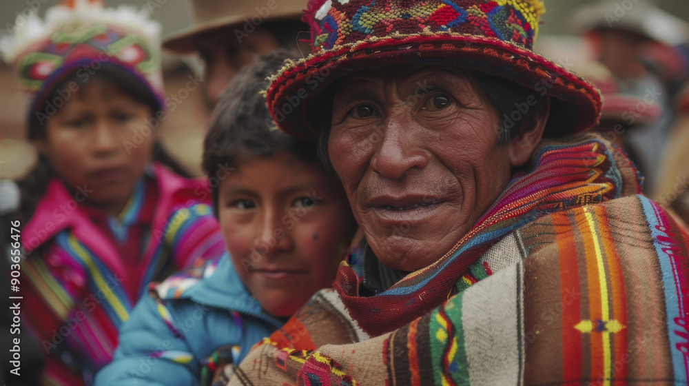Fototapeta premium The people of Peru. people in traditional Peruvian outfits