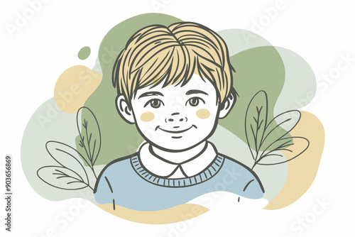 A child color blobs vector art illustration