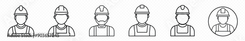 construction worker glyph icon, Worker, Engineer vector icon, Construction worker icon. Safety helmet and jacket icon
