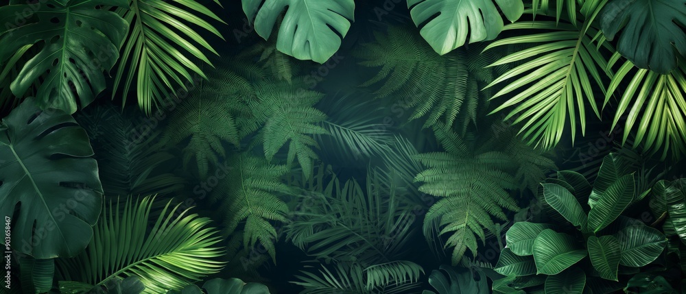 Abstract Jungle Canopy with Rich Dense Foliage Abstract Jungle Canopy with Rich Dense Foliage