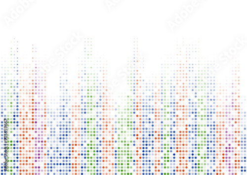 Multicolored shiny sparkling halftone dots abstract futuristic background. Geometric concept graph chart vector design