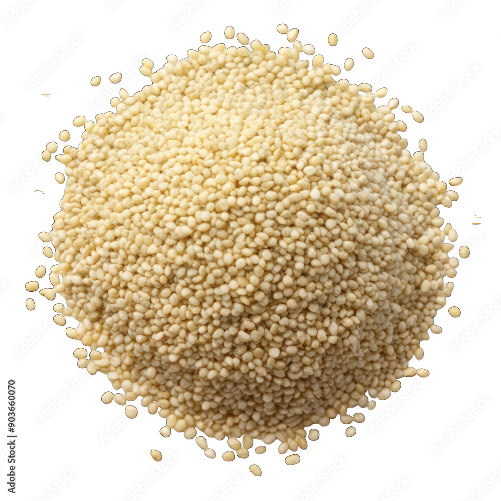 Pile of white sesame seeds top view isolated on transparent background Pile of white sesame seeds top view isolated on transparent background