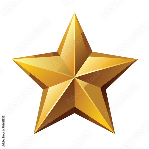 Wallpaper Mural gold star isolated on white background Torontodigital.ca