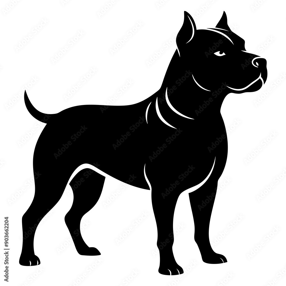 Staffordshire Bull Terrier Black silhouette Staffordshire Bull Terrier Black silhouette