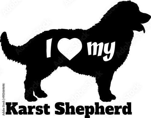 I love my Karst Shepherd. Dog silhouette dog breeds logo dog monogram vector