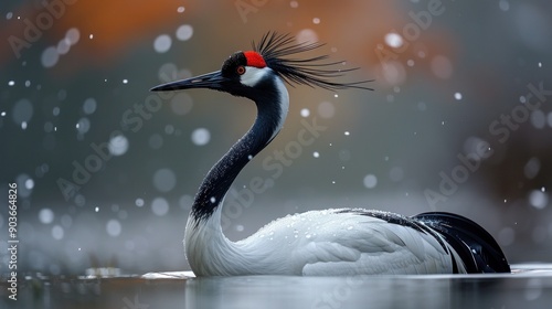 Black-necked Crane in Water photo