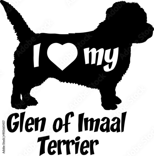 Wallpaper Mural Glen of Imaal Terrier. I love my  Dog silhouette dog breeds logo dog monogram vector Torontodigital.ca