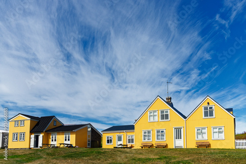 kleine Häuschen auf der Insel Vigur, Westfjorde, Island