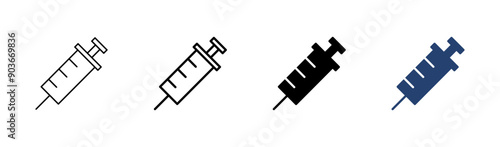 Syringe icon set. injection icon vector.