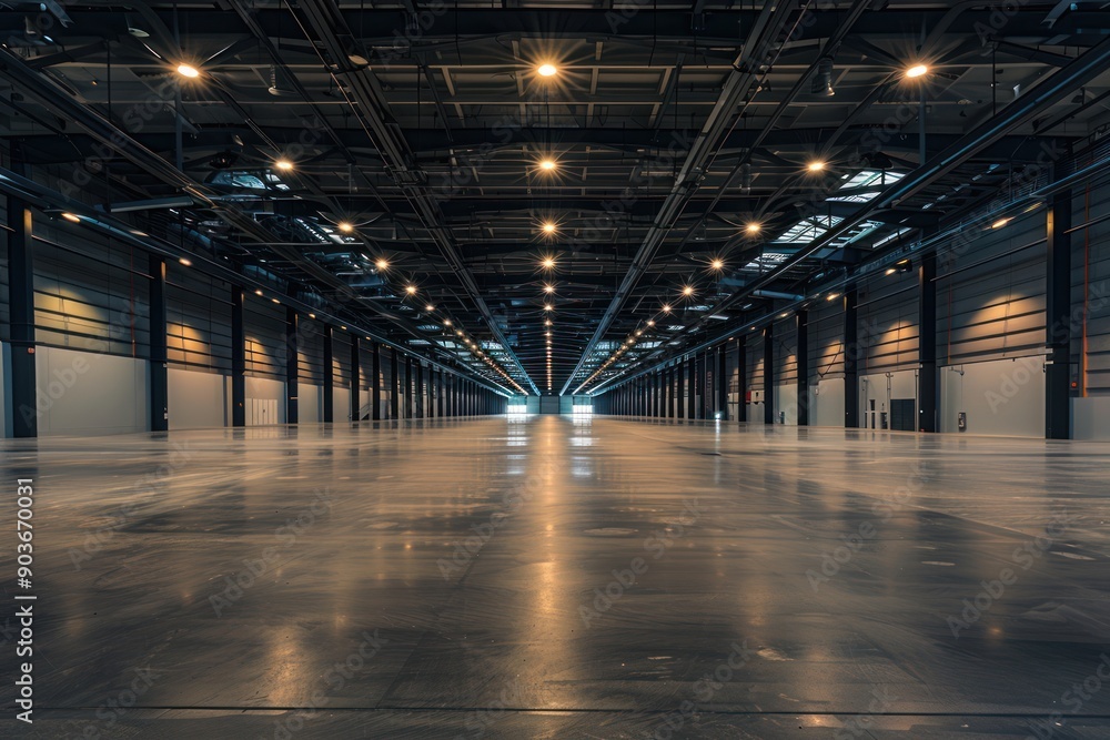 wide angle interior view of a large empty exhibition pavillion, huge empty space with nobody inside wide angle interior view of a large empty exhibition pavillion, huge empty space with nobody inside