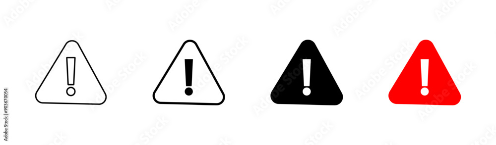 Exclamation danger sign. attention sign icon set. Hazard warning attention sign Exclamation danger sign. attention sign icon set. Hazard warning attention sign