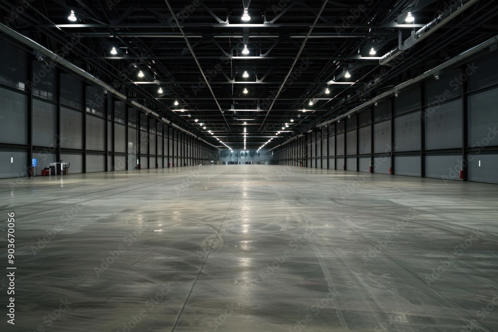 wide angle interior view of a large empty exhibition pavillion, huge empty space with nobody inside wide angle interior view of a large empty exhibition pavillion, huge empty space with nobody inside