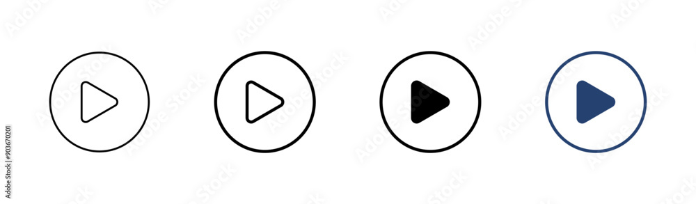 Play Icon set. Play button vector icon Play Icon set. Play button vector icon
