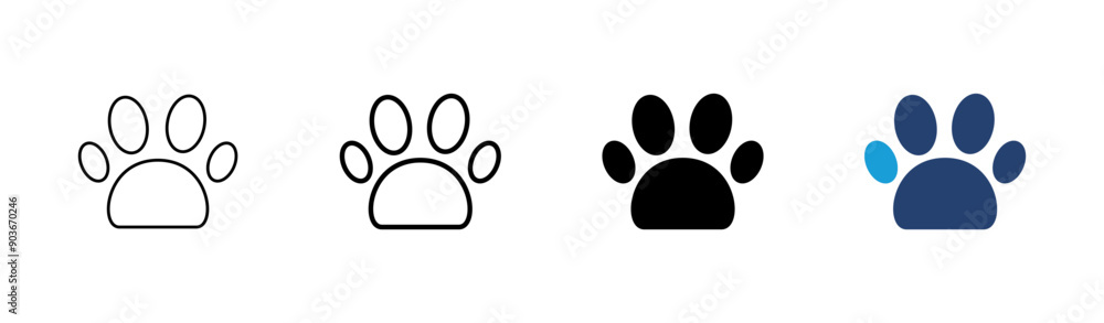 Paw icon set. paw print icon vector. dog or cat paw Paw icon set. paw print icon vector. dog or cat paw