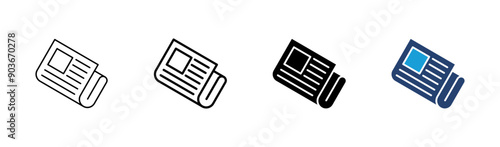 Newspaper icon set. news paper vector sign