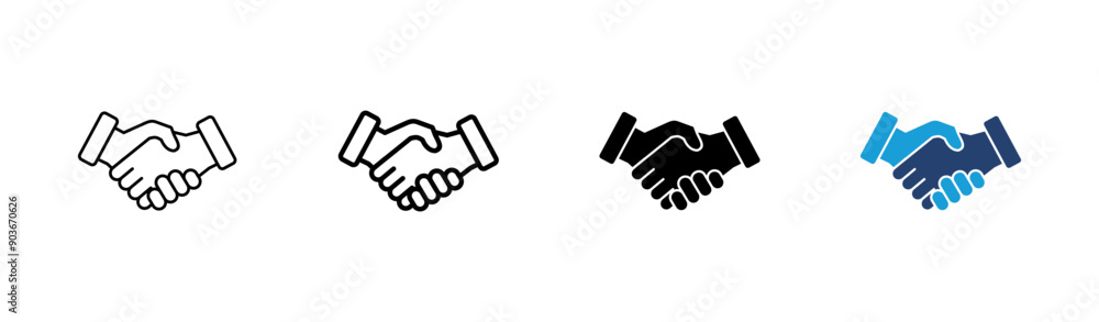 Handshake icon set. business handshake. contact agreement Handshake icon set. business handshake. contact agreement