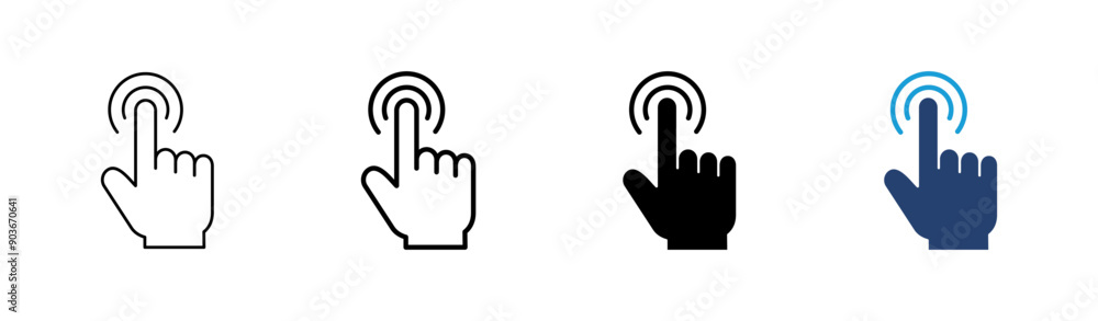 Hand click icon set. pointer icon vector. hand cursor icon vector Hand click icon set. pointer icon vector. hand cursor icon vector