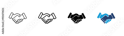 Handshake icon set. business handshake. contact agreement