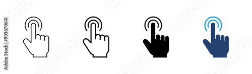 Hand click icon set. pointer icon vector. hand cursor icon vector