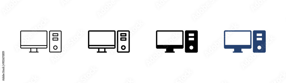 Computer icon set. computer monitor icon vector. Computer icon set. computer monitor icon vector.