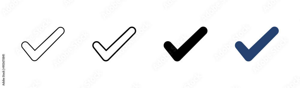 Check mark icon set. Check mark icon. Tick mark symbol vector