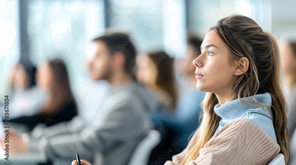 Documentary Photography of an investment workshop, diverse audience actively participating, educational materials visible Documentary Photography of an investment workshop, diverse audience actively participating, educational materials visible