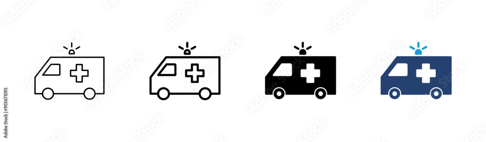 Ambulance icon set. ambulance truck icon vector. ambulance car Ambulance icon set. ambulance truck icon vector. ambulance car