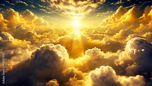 神々しい雲、空の背景素材