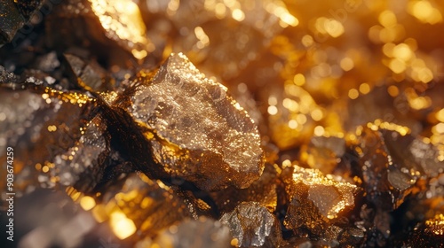 Closeup of big gold nugget finance concept