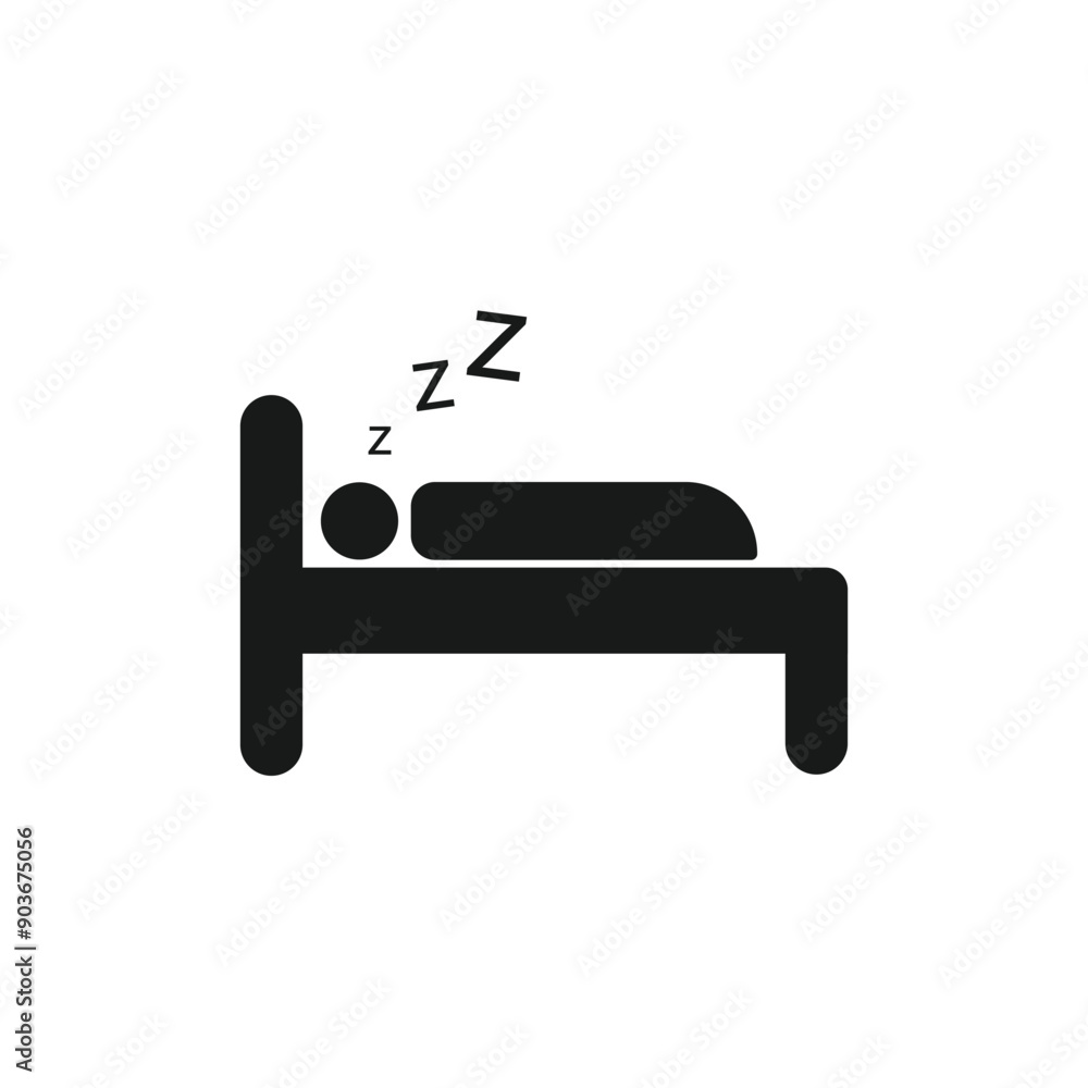 Icon sleeping, silhouettes of resting people. Vector illustration
