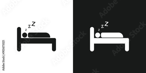 Icon sleeping, silhouettes of resting people. Vector illustration