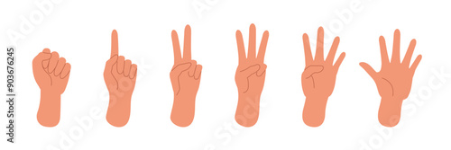 指で数を数えている手のイラストセット