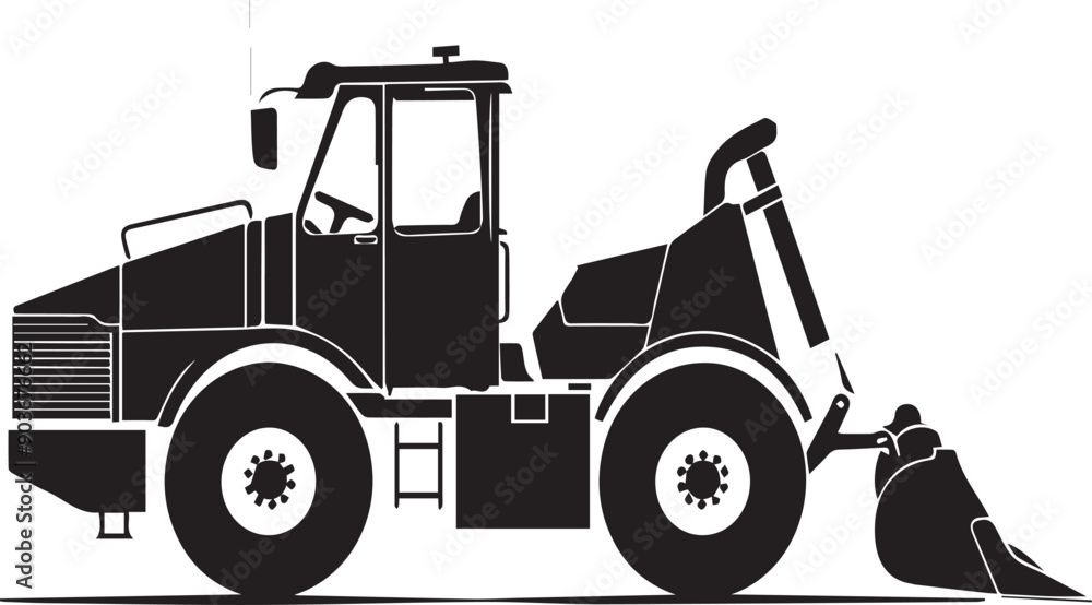 Naklejka premium Road Service Tractor Outline Silhouette Graphics Collection