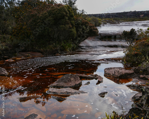 Stream on the sandstone plateau of Auyan Tepui, Venezuela photo