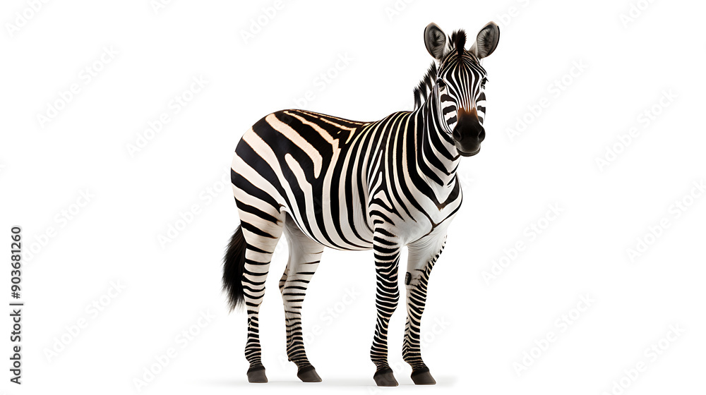 Naklejka premium zebra isolated on white