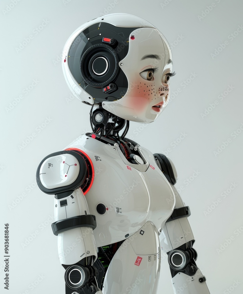 A Friendly Futuristic Robot Assistant A Friendly Futuristic Robot Assistant