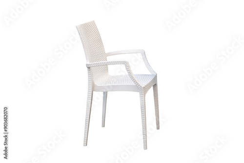 white chair isolated on white background. outdoor furniture