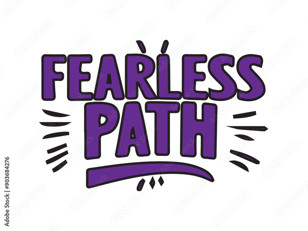 A vector design 23 : Fearless Path in white background with purple color A vector design 23 : Fearless Path in white background with purple color